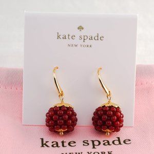 Kate Spade Very Berry Drop Earrings (with Dust Bag) Brand New